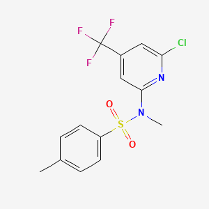 molecular formula C14H12ClF3N2O2S B1401701 N-(6-Chloro-4-(trifluoromethyl)pyridin-2-yl)-4,N-dimethylbenzenesulfonamide CAS No. 1311280-33-7