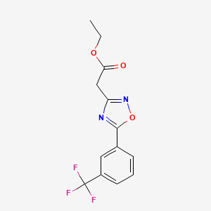 molecular formula C13H11F3N2O3 B1401704 [5-(3-Trifluoromethyl-phenyl)-[1,2,4]oxadiazol-3-yl]-acetic acid ethyl ester CAS No. 1208081-92-8