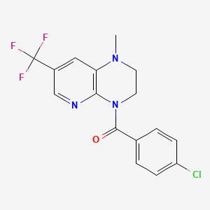 molecular formula C16H13ClF3N3O B1401707 (4-Chloro-phenyl)-(1-methyl-7-trifluoromethyl-2,3-dihydro-1H-pyrido[2,3-b]pyrazin-4-yl)-methanone CAS No. 1311278-09-7