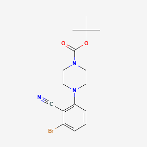 molecular formula C16H20BrN3O2 B1401709 tert-Butyl 4-(3-bromo-2-cyanophenyl)-piperazine-1-carboxylate CAS No. 1260898-57-4
