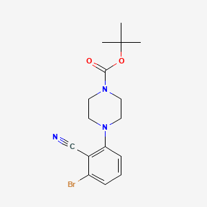 molecular formula C16H20BrN3O2 B1401709 T-Butyl 4-(3-bromo-2-cyanophenyl)piperazine-1-carboxylate CAS No. 1260898-57-4
