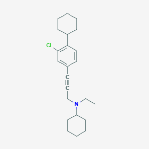 molecular formula C23H32ClN B140171 N-[3-(3-Chloro-4-cyclohexylphenyl)-2-propynyl]-N-ethyl-cyclohexane amine CAS No. 132173-04-7