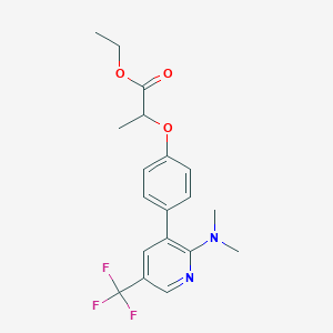 molecular formula C19H21F3N2O3 B1401713 2-[4-(2-Dimethylamino-5-trifluoromethyl-pyridin-3-yl)-phenoxy]-propionic acid ethyl ester CAS No. 1311278-52-0
