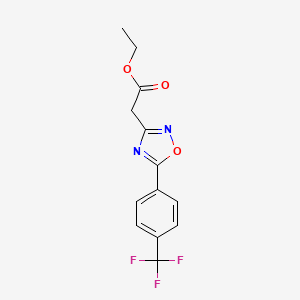 molecular formula C13H11F3N2O3 B1401714 [5-(4-Trifluoromethyl-phenyl)-[1,2,4]oxadiazol-3-yl]-acetic acid ethyl ester CAS No. 1208081-48-4