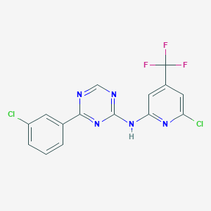 [4-(3-Chloro-phenyl)-[1,3,5]triazin-2-yl]-(6-chloro-4-trifluoromethyl-pyridin-2-yl)-amine
