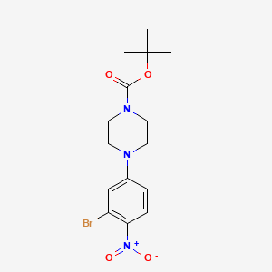 molecular formula C15H20BrN3O4 B1401720 tert-Butyl 4-(3-bromo-4-nitrophenyl)-piperazine-1-carboxylate CAS No. 1386951-16-1