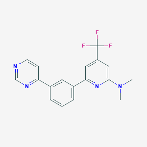 molecular formula C18H15F3N4 B1401726 Dimethyl-[6-(3-pyrimidin-4-yl-phenyl)-4-trifluoromethyl-pyridin-2-yl]-amine CAS No. 1311279-40-9