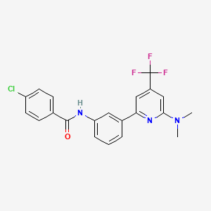 molecular formula C21H17ClF3N3O B1401731 4-Chloro-N-[3-(6-dimethylamino-4-trifluoromethyl-pyridin-2-yl)-phenyl]-benzamide CAS No. 1311279-66-9