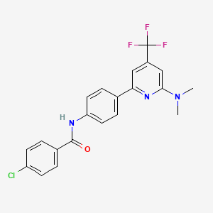 B1401734 4-Chloro-N-[4-(6-dimethylamino-4-trifluoromethyl-pyridin-2-yl)-phenyl]-benzamide CAS No. 1311278-32-6