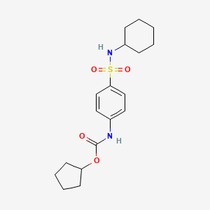 molecular formula C18H26N2O4S B14017385 cyclopentyl N-[4-(cyclohexylsulfamoyl)phenyl]carbamate CAS No. 35819-76-2