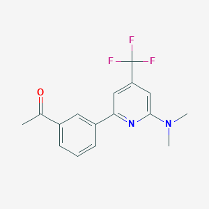 B1401739 1-[3-(6-Dimethylamino-4-trifluoromethyl-pyridin-2-yl)-phenyl]-ethanone CAS No. 1311279-36-3
