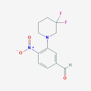 molecular formula C12H12F2N2O3 B1401745 3-(3,3-Difluoropiperidin-1-yl)-4-nitrobenzaldehyde CAS No. 1779118-37-4