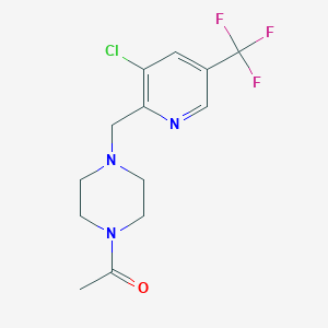 molecular formula C13H15ClF3N3O B1401749 1-[4-(3-Chloro-5-trifluoromethyl-pyridin-2-ylmethyl)-piperazin-1-yl]-ethanone CAS No. 1311278-95-1