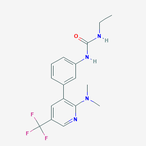 B1401751 1-[3-(2-Dimethylamino-5-trifluoromethyl-pyridin-3-yl)-phenyl]-3-ethyl-urea CAS No. 1311280-40-6