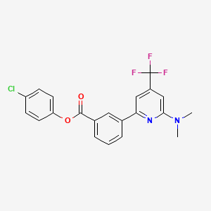 molecular formula C21H16ClF3N2O2 B1401753 3-(6-Dimethylamino-4-trifluoromethyl-pyridin-2-yl)-benzoic acid 4-chloro-phenyl ester CAS No. 1311280-37-1