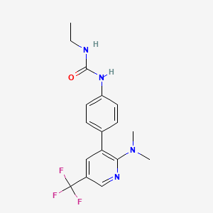 molecular formula C17H19F3N4O B1401757 1-[4-(2-Dimethylamino-5-trifluoromethyl-pyridin-3-yl)-phenyl]-3-ethyl-urea CAS No. 1311279-20-5