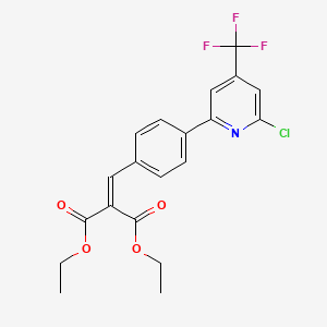 molecular formula C20H17ClF3NO4 B1401758 2-[4-(6-氯-4-三氟甲基-吡啶-2-基)-亚苄基]-丙二酸二乙酯 CAS No. 1311279-32-9