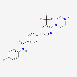 molecular formula C24H22ClF3N4O B1401761 N-(4-Chloro-phenyl)-4-[6-(4-methyl-piperazin-1-yl)-5-trifluoromethyl-pyridin-3-yl]-benzamide CAS No. 1311279-50-1