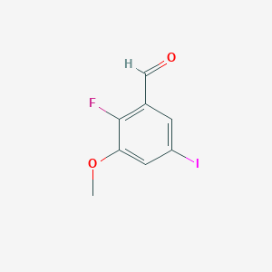 molecular formula C8H6FIO2 B14017613 2-Fluoro-5-iodo-3-methoxybenzaldehyde 