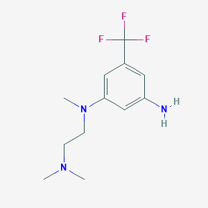 molecular formula C12H18F3N3 B14017619 N1-(2-(dimethylamino)ethyl)-N1-methyl-5-(trifluoromethyl)benzene-1,3-diamine 
