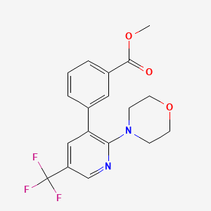 molecular formula C18H17F3N2O3 B1401762 3-(2-Morpholin-4-yl-5-trifluoromethyl-pyridin-3-yl)-benzoic acid methyl ester CAS No. 1311279-51-2