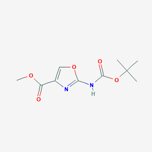 molecular formula C10H14N2O5 B1401764 2-tert-Butoxycarbonylamino-oxazole-4-carboxylic acid methyl ester CAS No. 1311278-81-5
