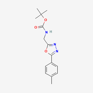 molecular formula C15H19N3O3 B1401766 2-tert-Butyloxycarbonylaminomethyl-5-p-Tolyl-[1,3,4]oxadiazole CAS No. 1053656-58-8