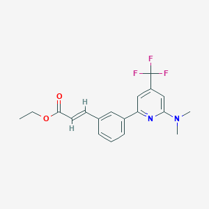 molecular formula C19H19F3N2O2 B1401770 (E)-3-[3-(6-Dimethylamino-4-trifluoromethyl-pyridin-2-yl)-phenyl]-acrylic acid ethyl ester CAS No. 1311284-09-9