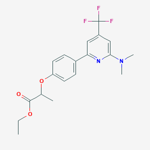 molecular formula C19H21F3N2O3 B1401771 2-[4-(6-Dimethylamino-4-trifluoromethyl-pyridin-2-yl)-phenoxy]-propionic acid ethyl ester CAS No. 1311278-18-8