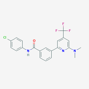 molecular formula C21H17ClF3N3O B1401772 N-(4-氯苯基)-3-(6-二甲氨基-4-三氟甲基-吡啶-2-基)-苯甲酰胺 CAS No. 1311279-60-3