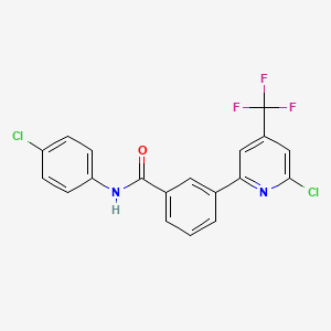 molecular formula C19H11Cl2F3N2O B1401773 N-(4-Chloro-phenyl)-3-(6-chloro-4-trifluoromethyl-pyridin-2-yl)-benzamide CAS No. 1311279-49-8