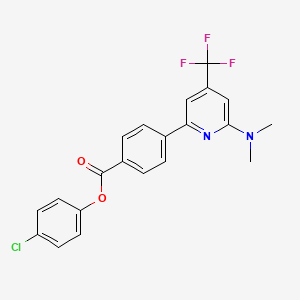 molecular formula C21H16ClF3N2O2 B1401774 (4-chlorophenyl) 4-[6-(dimethylamino)-4-(trifluoromethyl)pyridin-2-yl]benzoate CAS No. 1311279-75-0