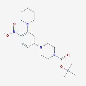 molecular formula C20H30N4O4 B14017820 Tert-butyl 4-[4-nitro-3-(piperidin-1-YL)phenyl]piperazine-1-carboxylate 