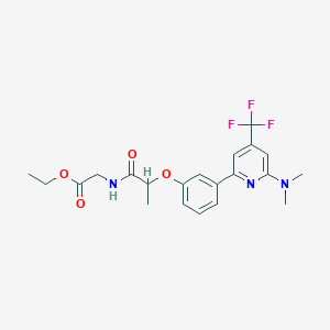 {2-[3-(6-Dimethylamino-4-trifluoromethyl-pyridin-2-yl)-phenoxy]-propionylamino}-acetic acid ethyl ester