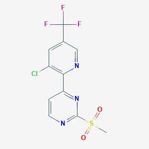 molecular formula C11H7ClF3N3O2S B1401786 4-(3-Chloro-5-trifluoromethyl-pyridin-2-yl)-2-methanesulfonyl-pyrimidine CAS No. 1311279-97-6