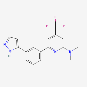 Dimethyl-{6-[3-(1H-pyrazol-3-yl)-phenyl]-4-trifluoromethyl-pyridin-2-yl}-amine