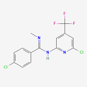 molecular formula C14H10Cl2F3N3 B1401791 4-Chloro-N-(6-chloro-4-trifluoromethyl-pyridin-2-yl)-N'-methyl-benzamidine CAS No. 1311283-80-3
