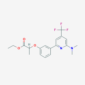 molecular formula C19H21F3N2O3 B1401793 2-[3-(6-Dimethylamino-4-trifluoromethyl-pyridin-2-yl)-phenoxy]-propionic acid ethyl ester CAS No. 1311279-99-8