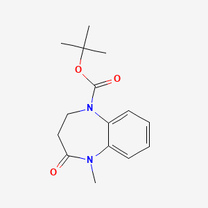 molecular formula C15H20N2O3 B14017944 Tert-butyl 2,3,4,5-tetrahydro-5-methyl-4-oxobenzo[b][1,4]diazepine-1-carboxylate 