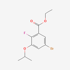 molecular formula C12H14BrFO3 B14017975 Ethyl 5-bromo-2-fluoro-3-isopropoxybenzoate 