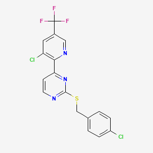 2-(4-Chloro-benzylsulfanyl)-4-(3-chloro-5-trifluoromethyl-pyridin-2-yl)-pyrimidine