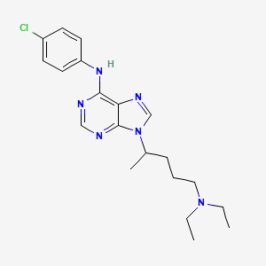 molecular formula C20H27ClN6 B14018030 N-(4-Chlorophenyl)-9-(5-diethylaminopentan-2-YL)purin-6-amine CAS No. 21267-94-7
