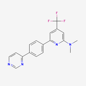 molecular formula C18H15F3N4 B1401804 Dimethyl-[6-(4-pyrimidin-4-yl-phenyl)-4-trifluoromethyl-pyridin-2-yl]-amine CAS No. 1311279-44-3