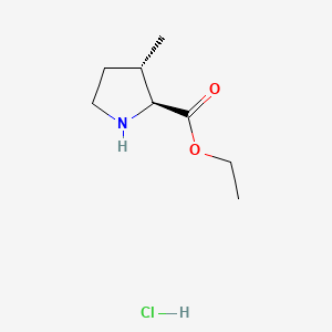molecular formula C8H16ClNO2 B14018071 Ethyl (2S,3S)-3-methylpyrrolidine-2-carboxylate hydrochloride 