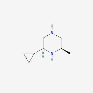 molecular formula C8H16N2 B14018090 (2S,6R)-2-cyclopropyl-6-methyl-piperazine 