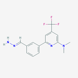 molecular formula C15H15F3N4 B1401815 [6-(3-Hydrazonomethyl-phenyl)-4-trifluoromethyl-pyridin-2-yl]-dimethyl-amine CAS No. 1311283-73-4