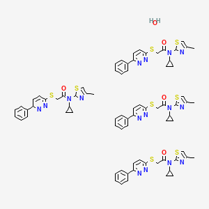 molecular formula C76H74N16O5S8 B14018175 VU0463271 quarterhydrate 