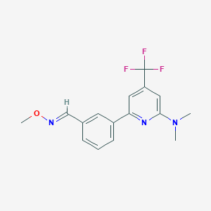 B1401821 3-(6-Dimethylamino-4-trifluoromethyl-pyridin-2-yl)-benzaldehyde O-methyl-oxime CAS No. 1311283-85-8