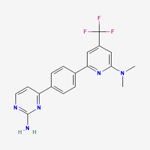 molecular formula C18H16F3N5 B1401824 4-[4-(6-Dimethylamino-4-trifluoromethyl-pyridin-2-yl)-phenyl]-pyrimidin-2-ylamine CAS No. 1311279-70-5