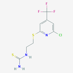 molecular formula C9H9ClF3N3S2 B1401826 [2-(6-Chloro-4-trifluoromethyl-pyridin-2-ylsulfanyl)-ethyl]-thiourea CAS No. 1311278-66-6